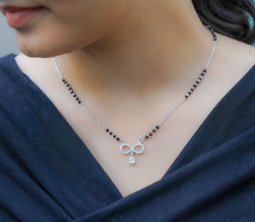 Infinity Middle Hanging Silver mangalsutra