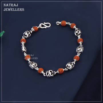 ॐ Rudrakhsh Silver Bracelete