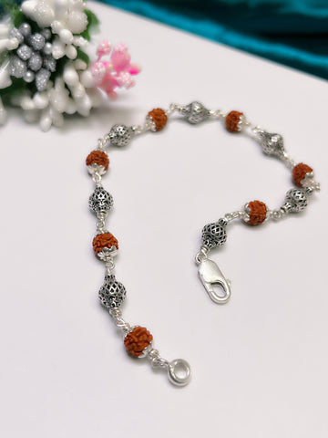 Rudraksh Silver Bracelete