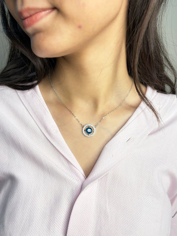 Silver evil eye Chain Pendent