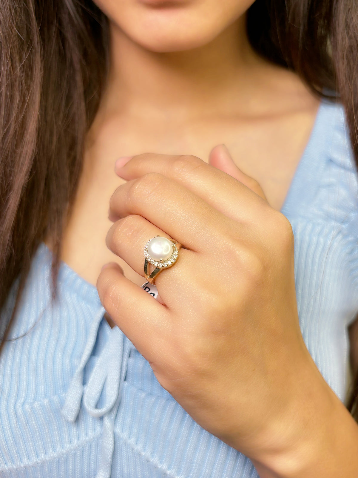 Silver pearl Ring