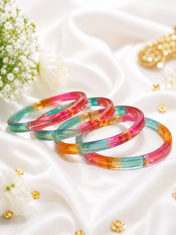 MULTI COLOR GOLD TAR BANGLES