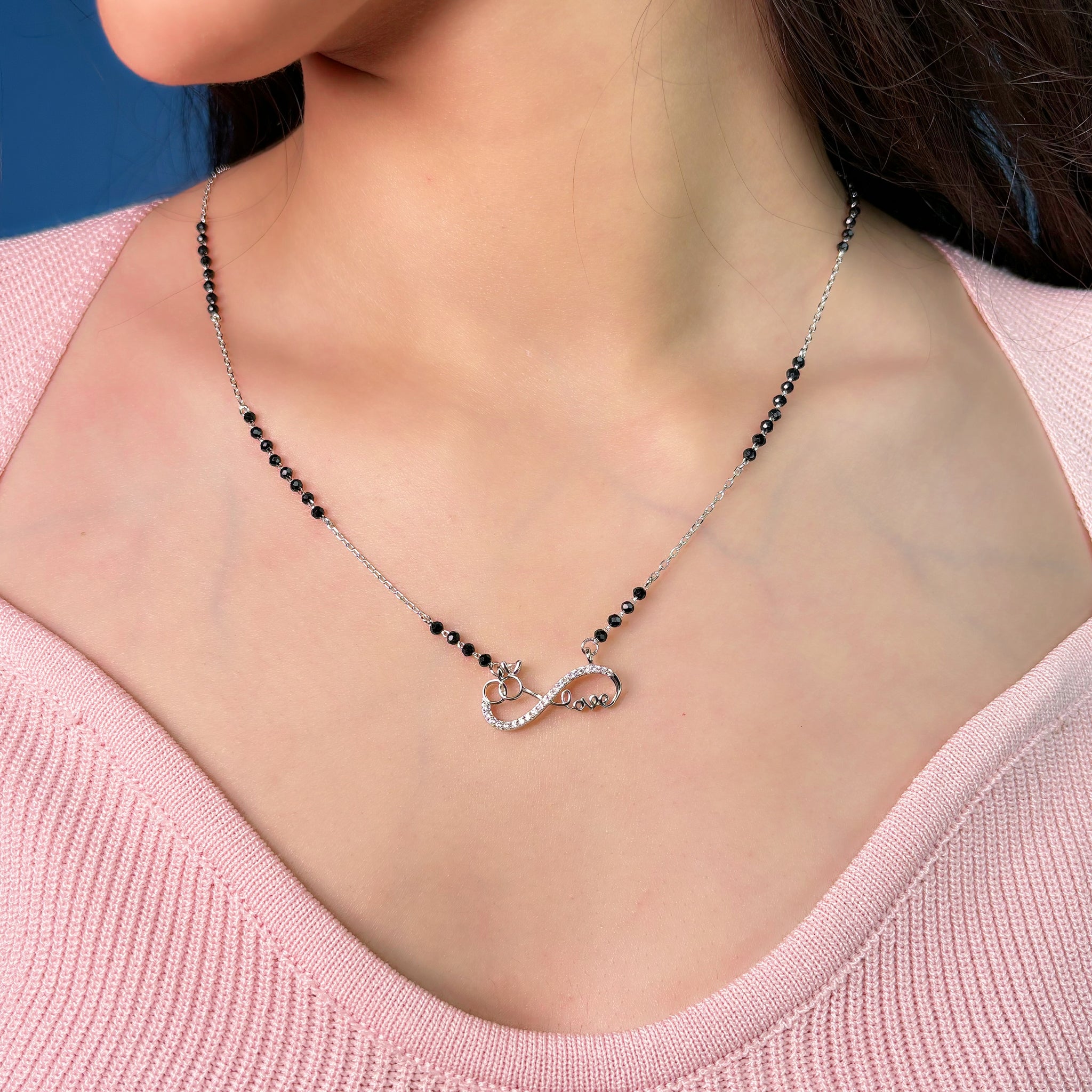 Infinite Love Silver mangalsutra  💗