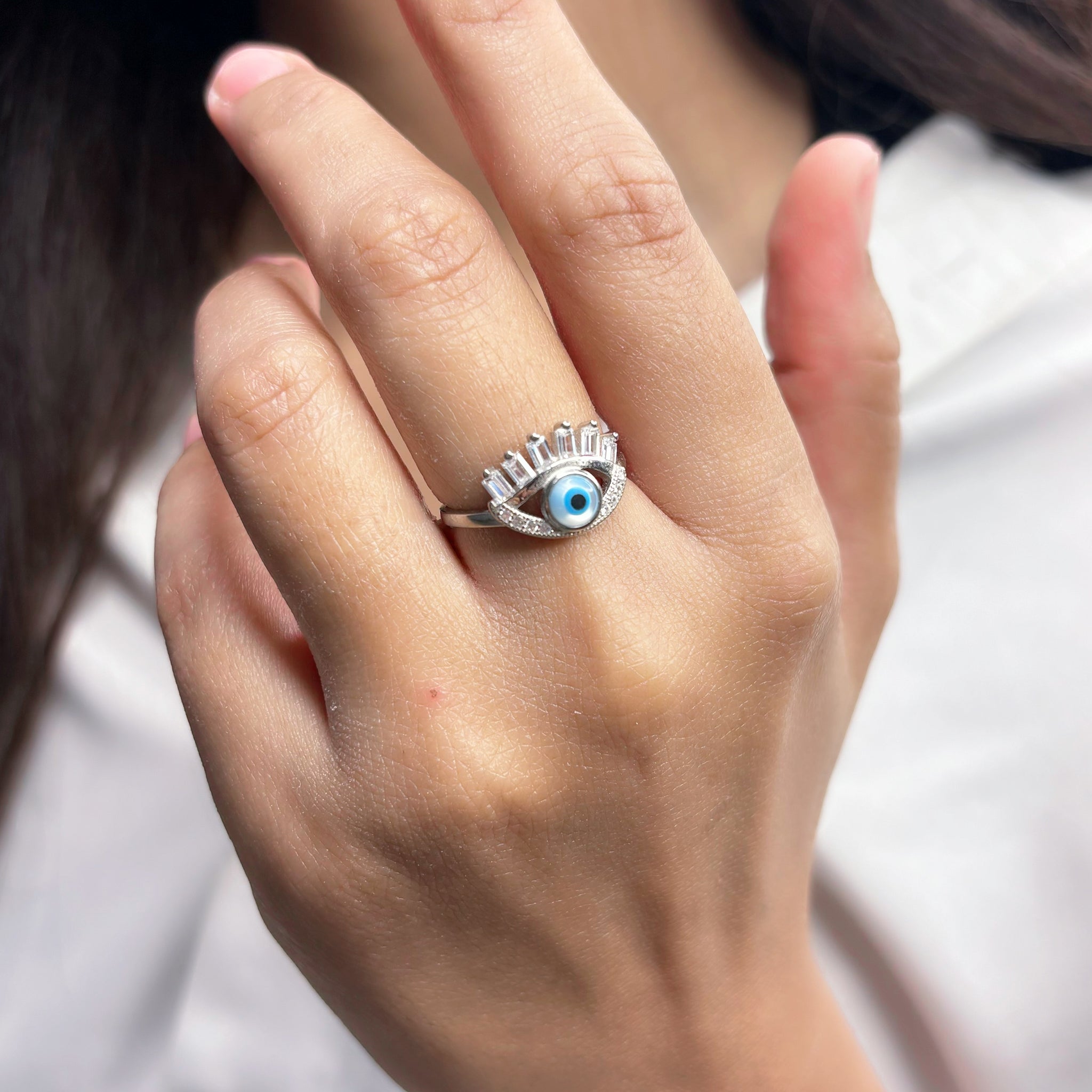 Silver Evil eye Ring