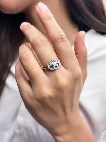 Silver Evil eye Ring