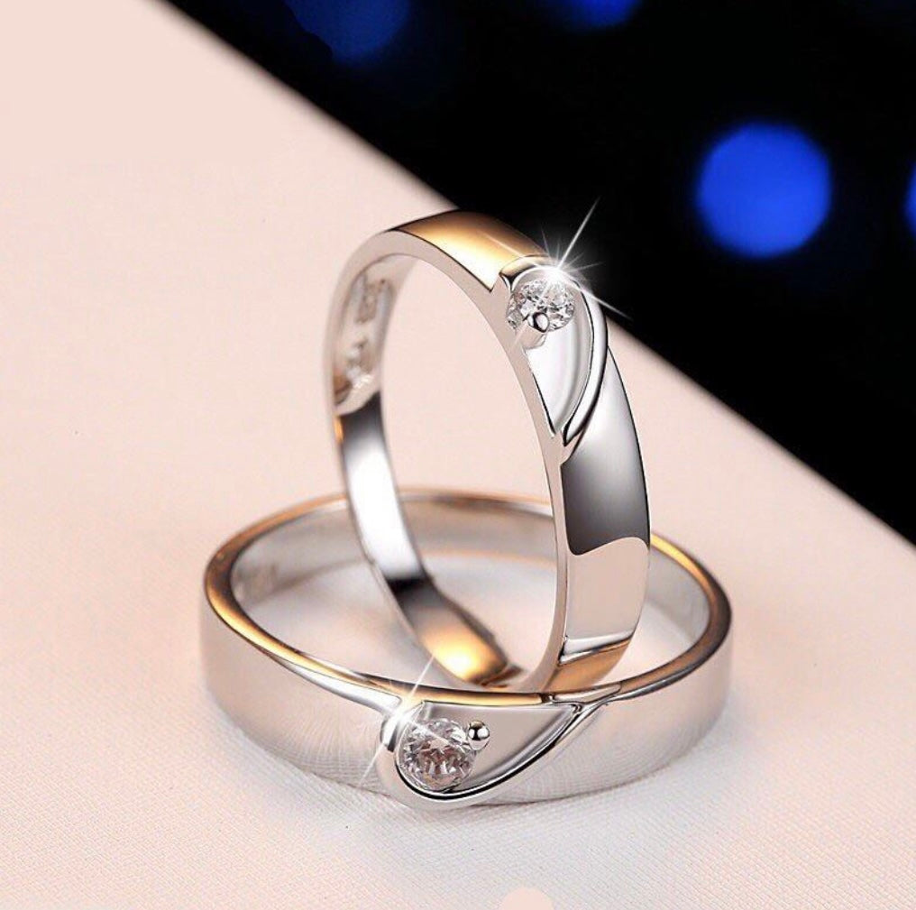 Silver couple ring