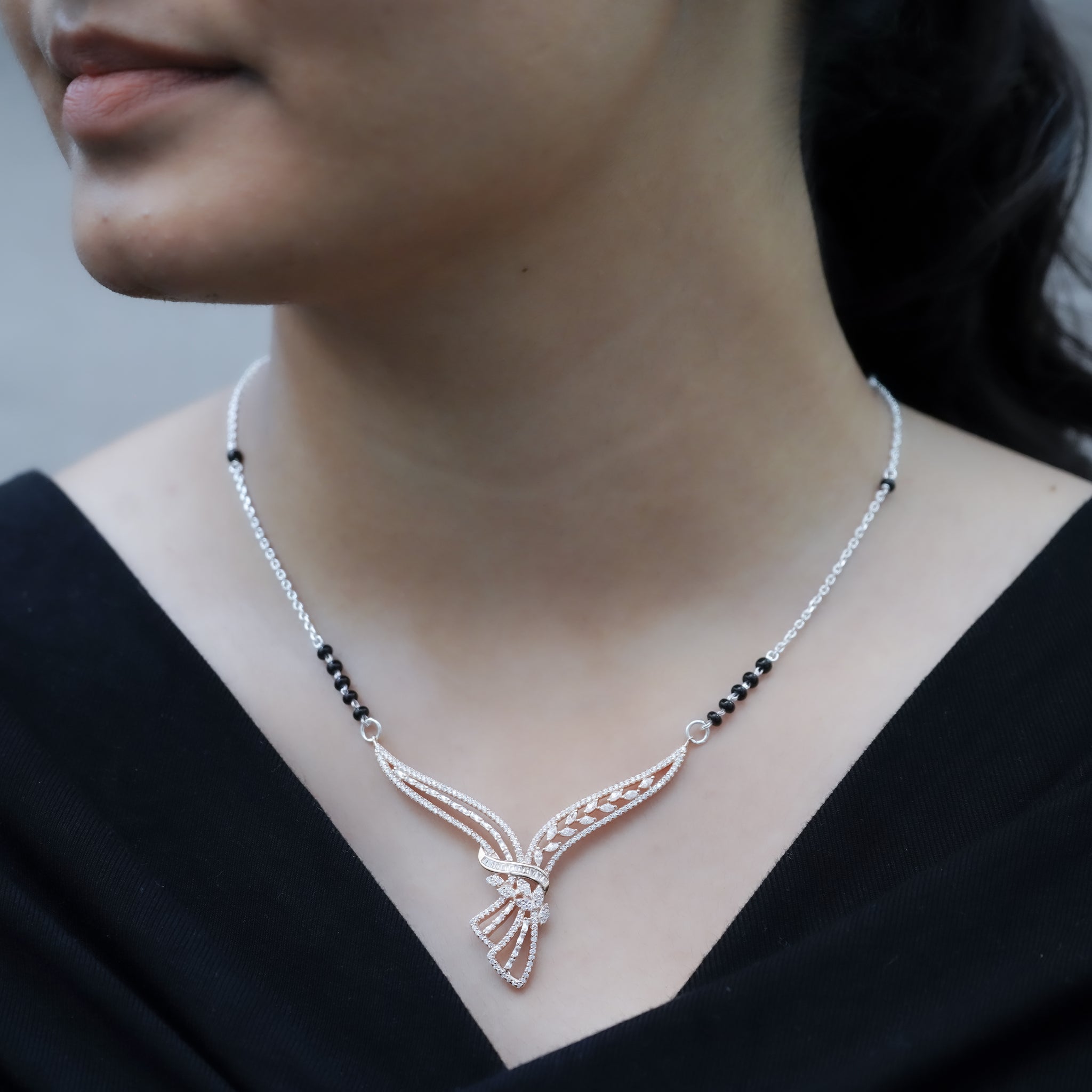 Silver mangalsutra