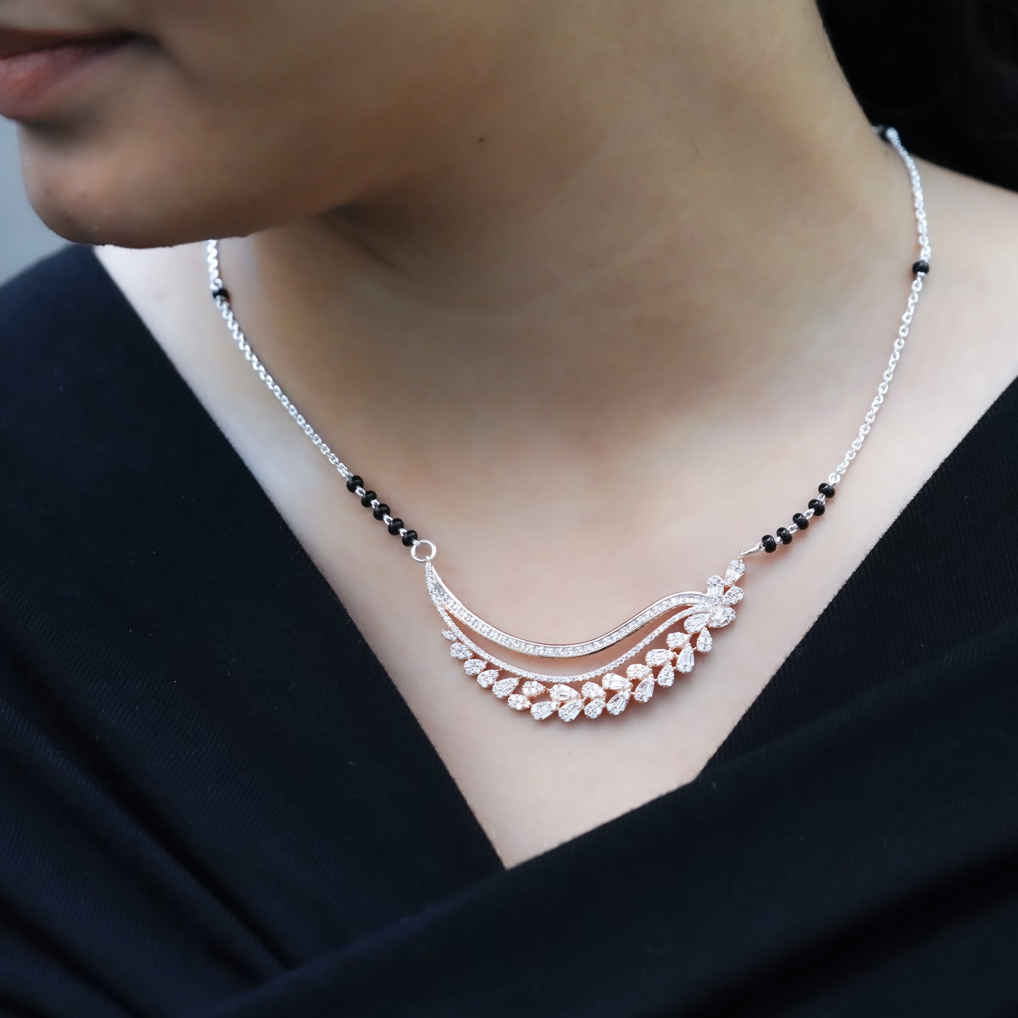 Pure silver mangalsutra