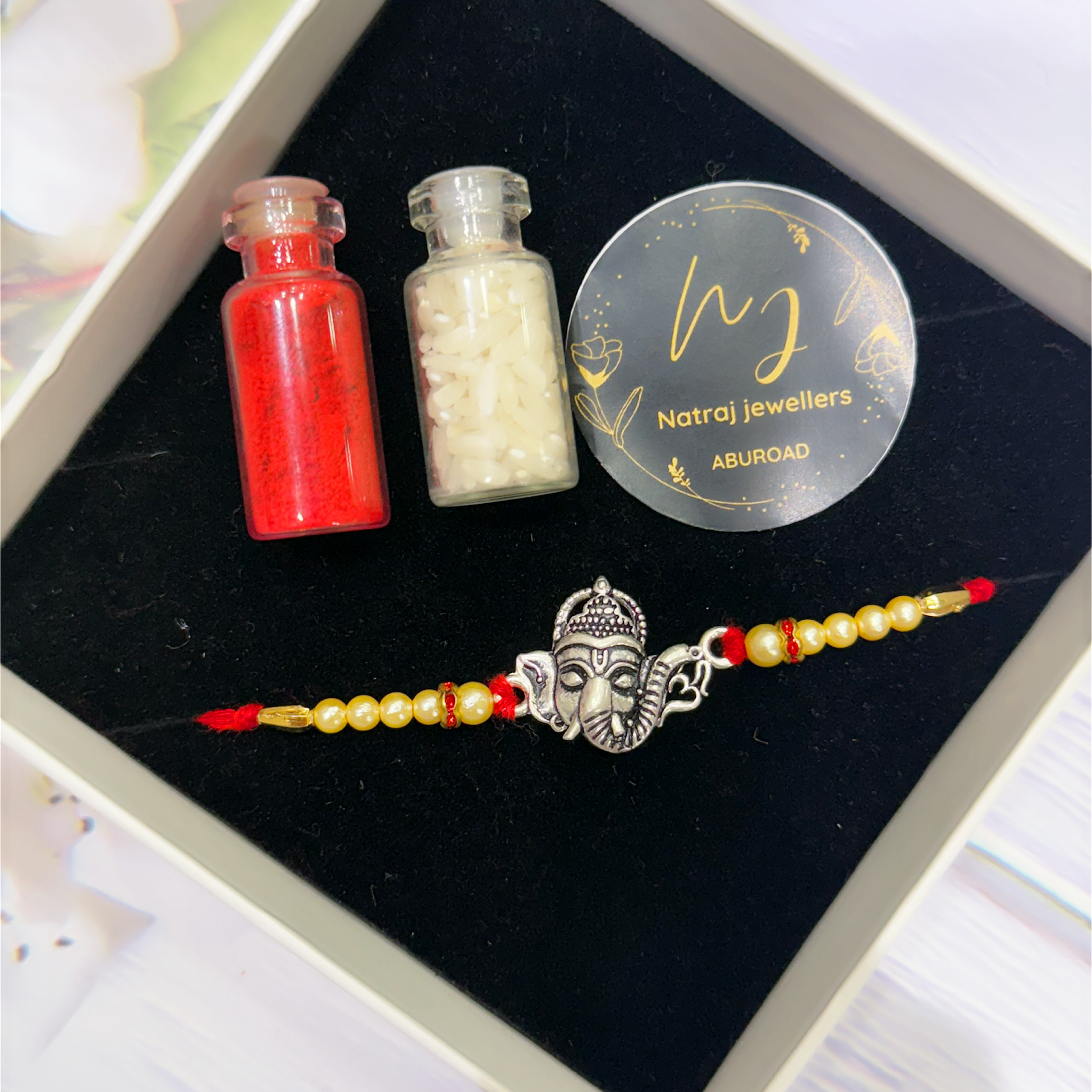 Pure silver rakhi