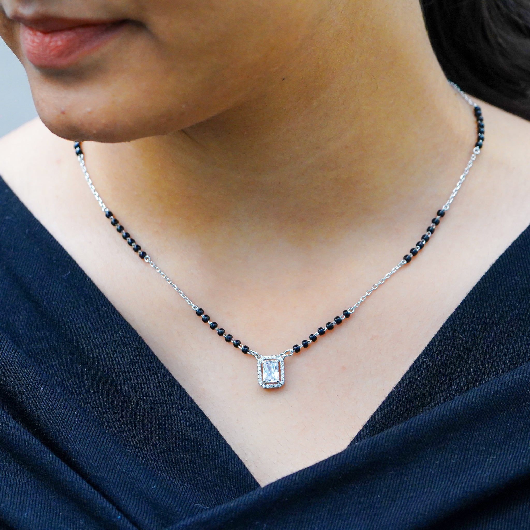 Silver mangalsutra