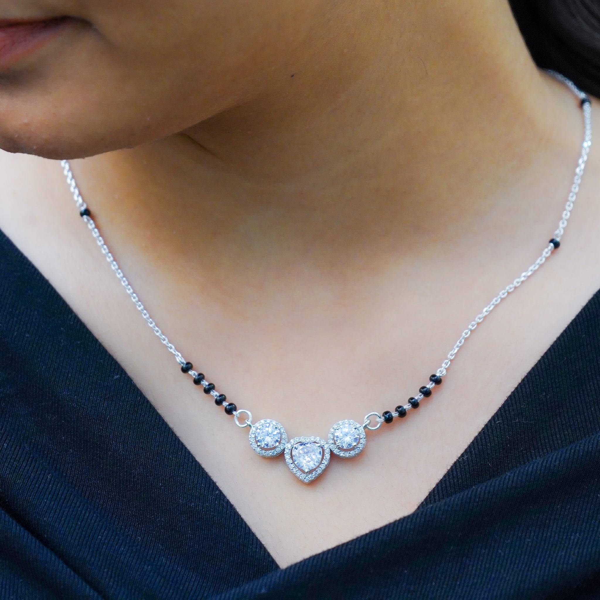 Silver mangalsutra