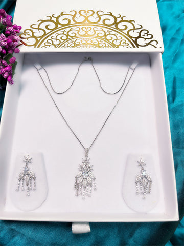 Silver Chain Pendent Set