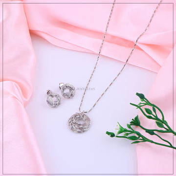 Silver Chain Pendent Set