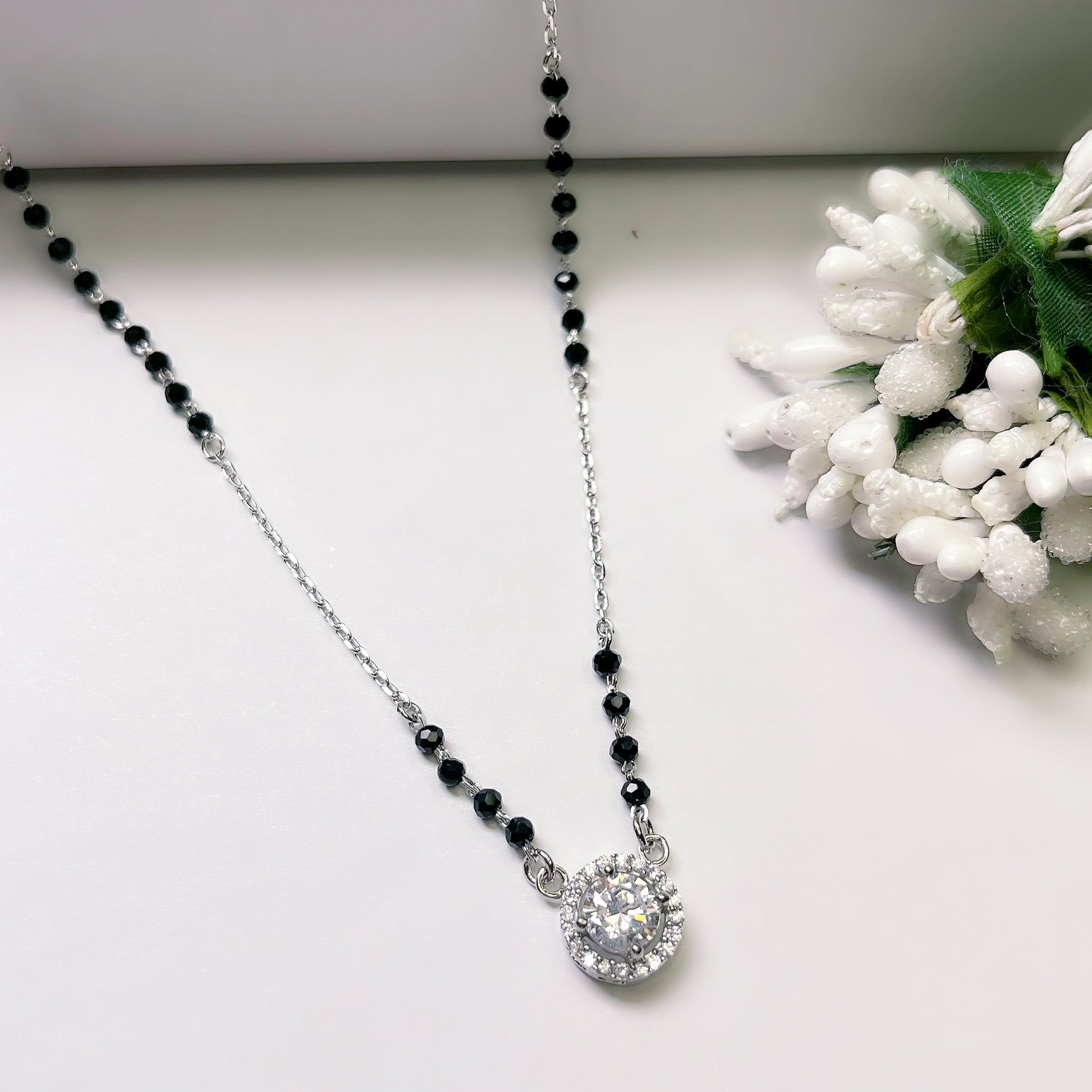 Silver Solitaire Mangalsutra