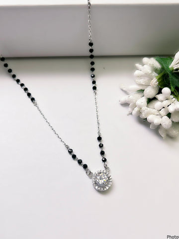 Silver Solitaire Mangalsutra