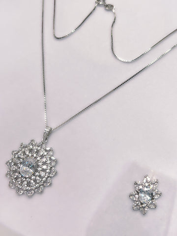 Silver Chain Pendent Set