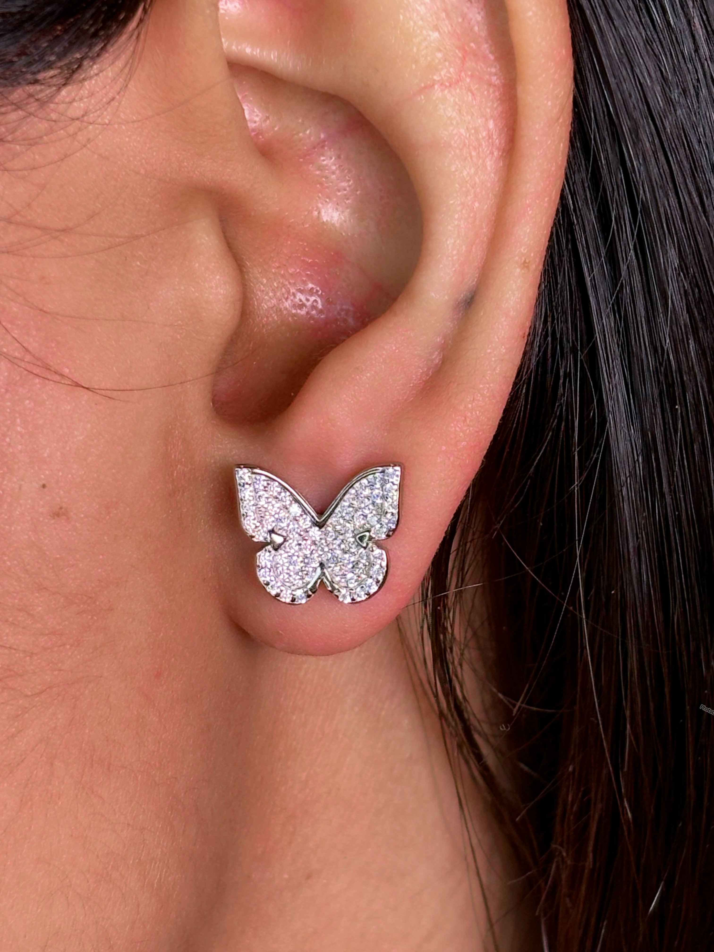 Silver Butterfly Earring