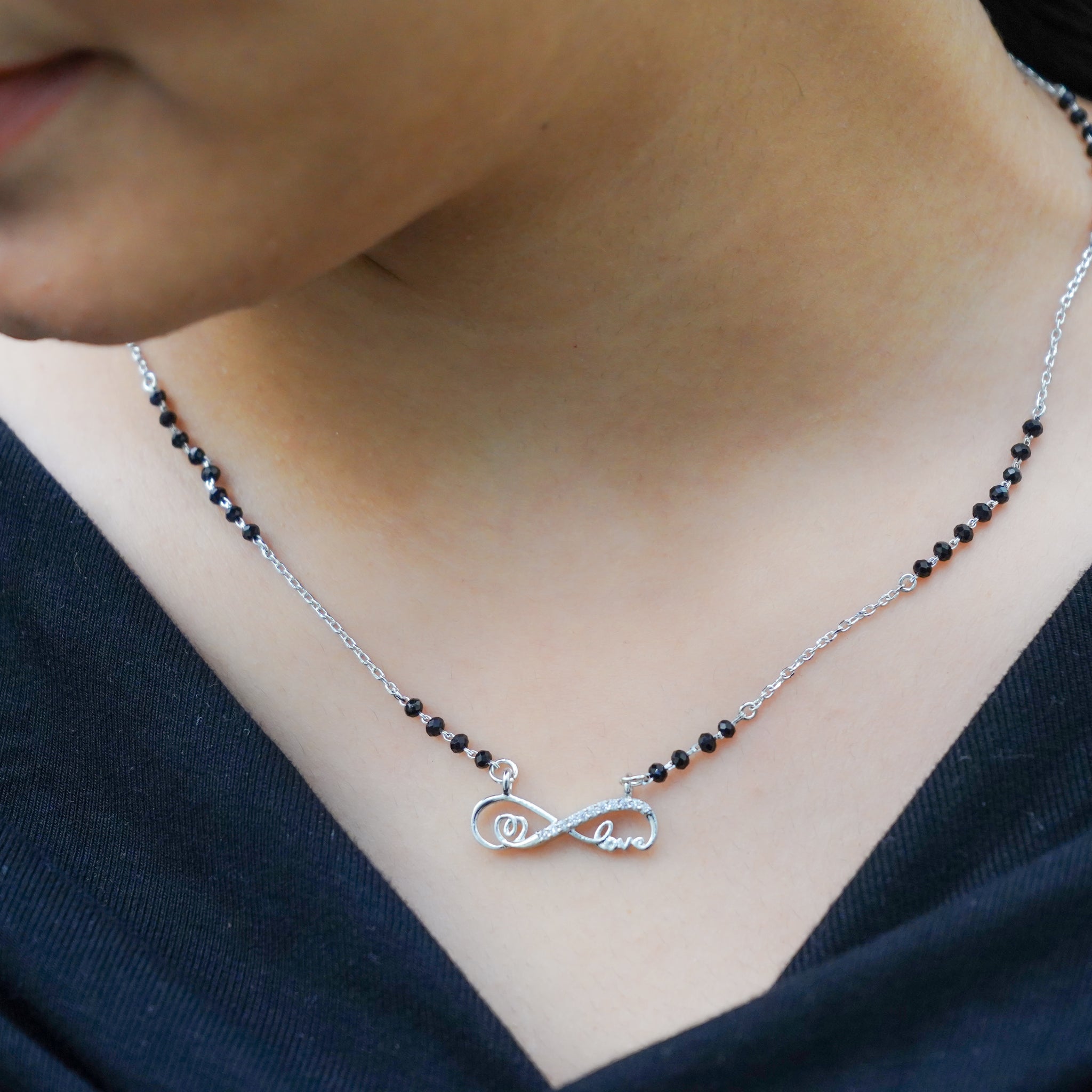 Infinite Love Silver mangalsutra  💗