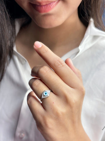 Silver Evil eye Ring