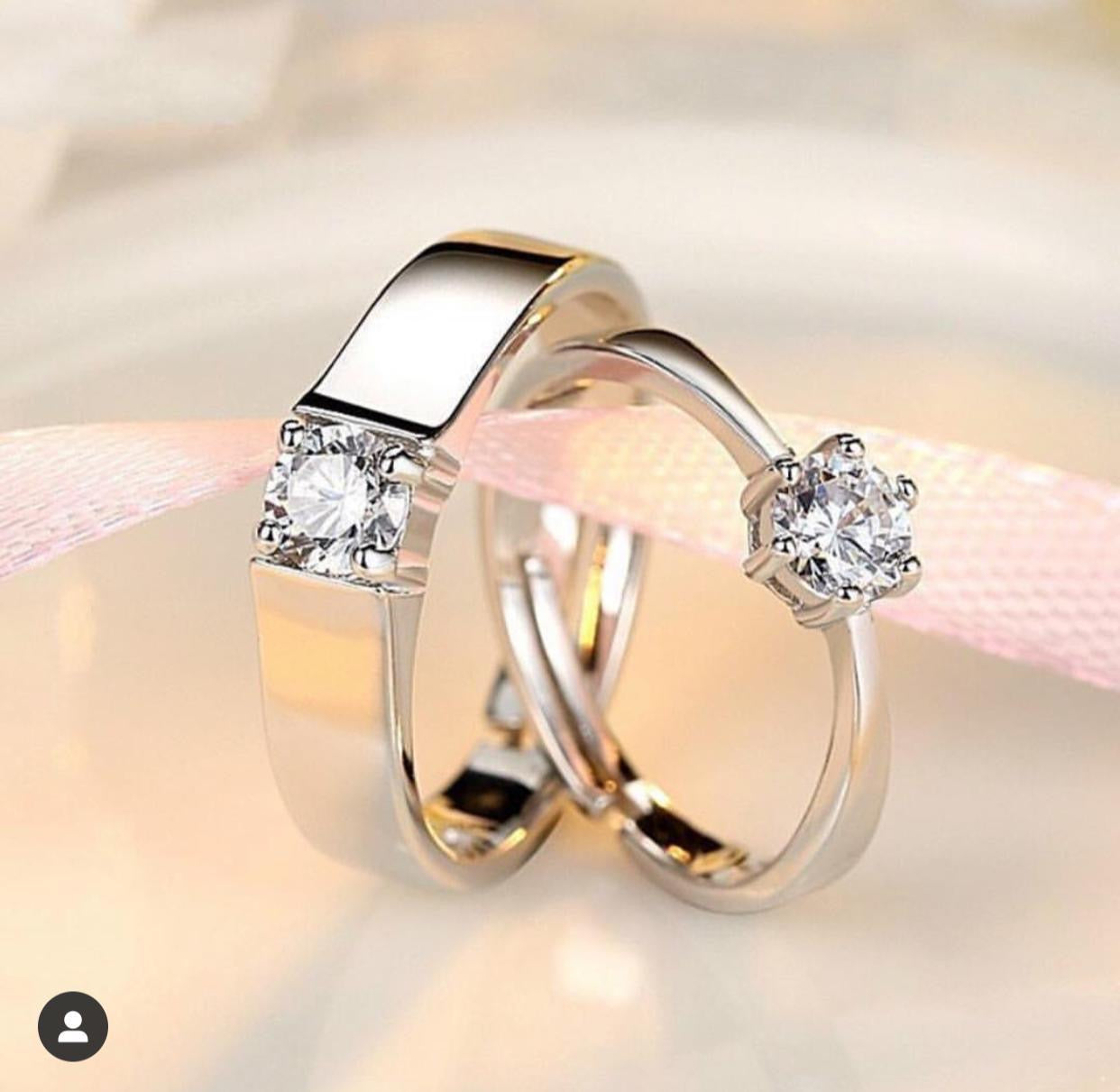 Silver couple ring