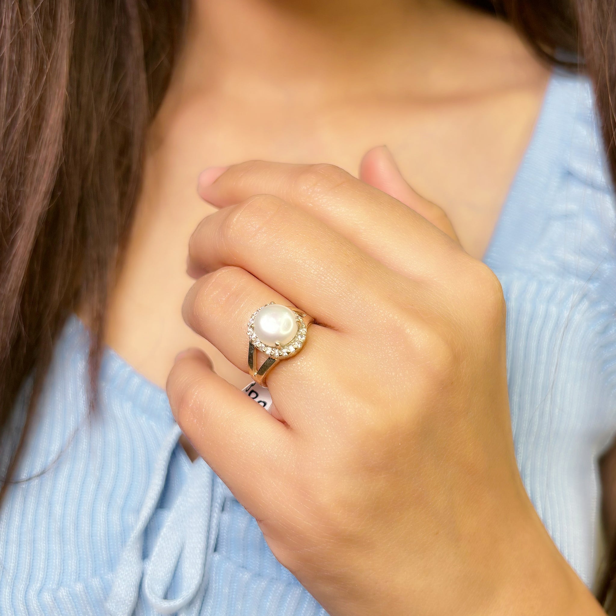 Silver pearl Ring