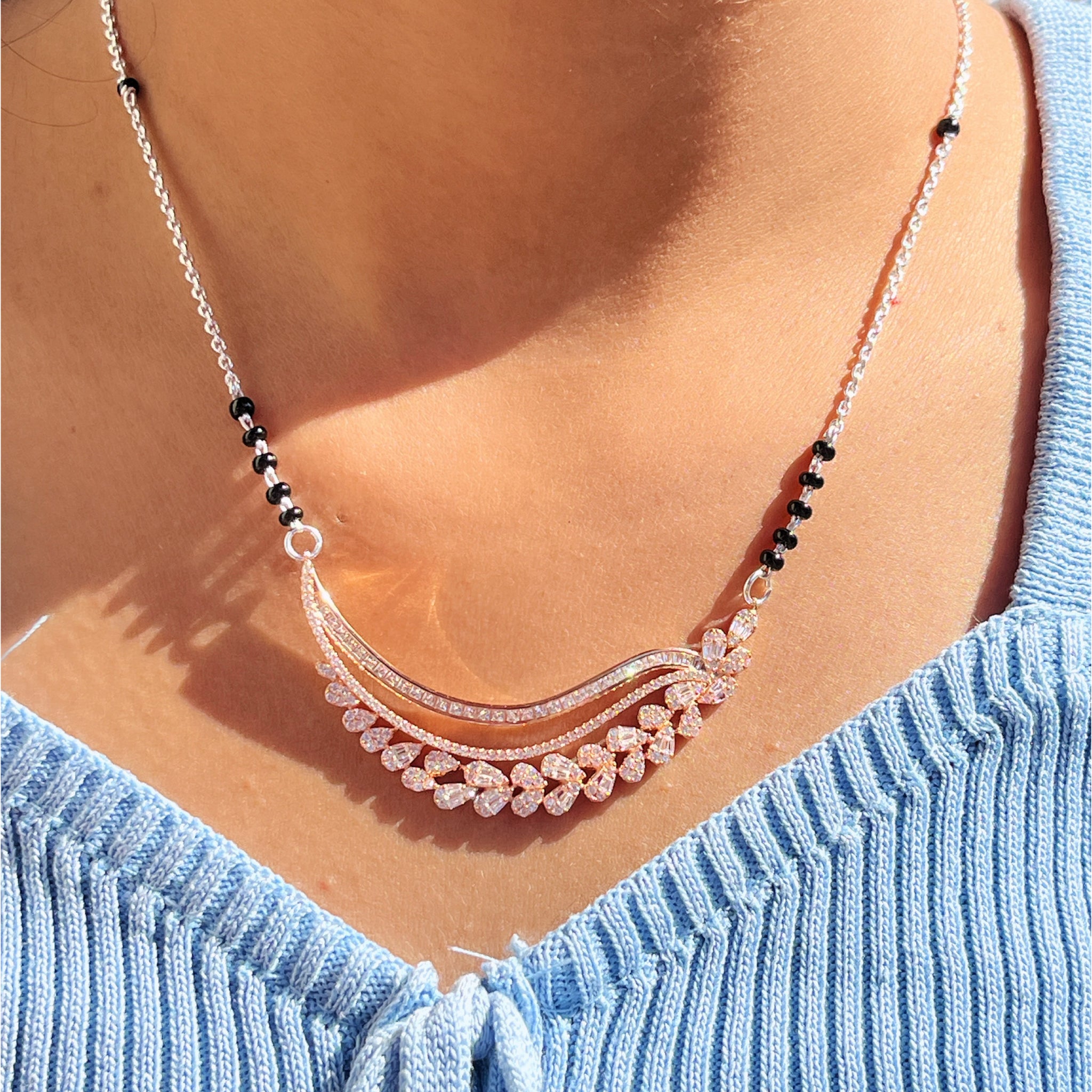 Pure silver mangalsutra