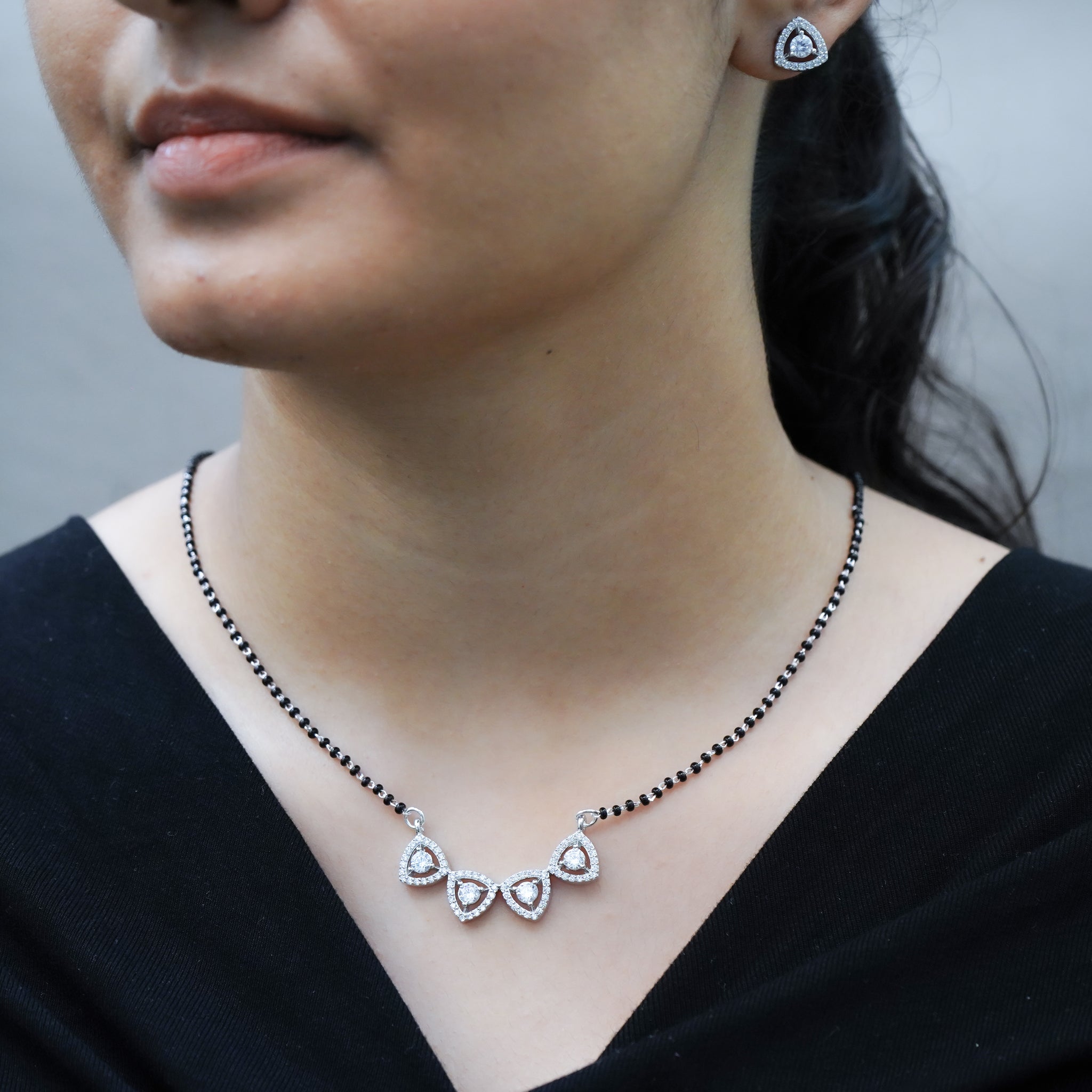 Silver mangalsutra
