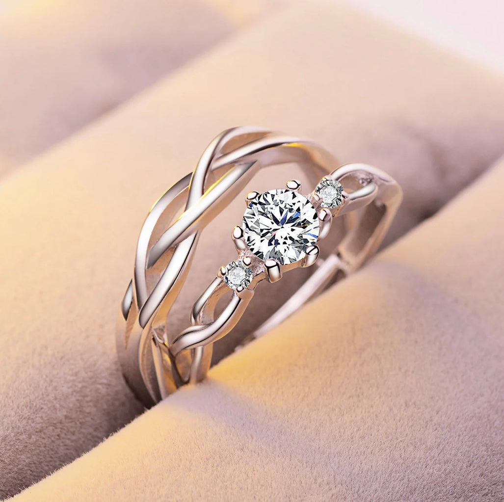 Silver couple ring