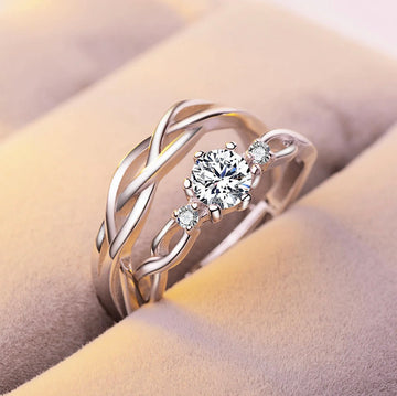 Silver couple ring