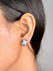Silver multicolour Earring