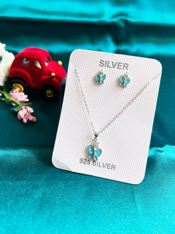 Kids butterfly chain pendent set