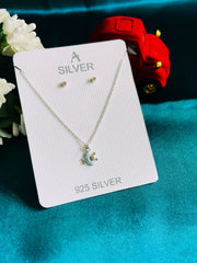 Silver kids chain pendent set