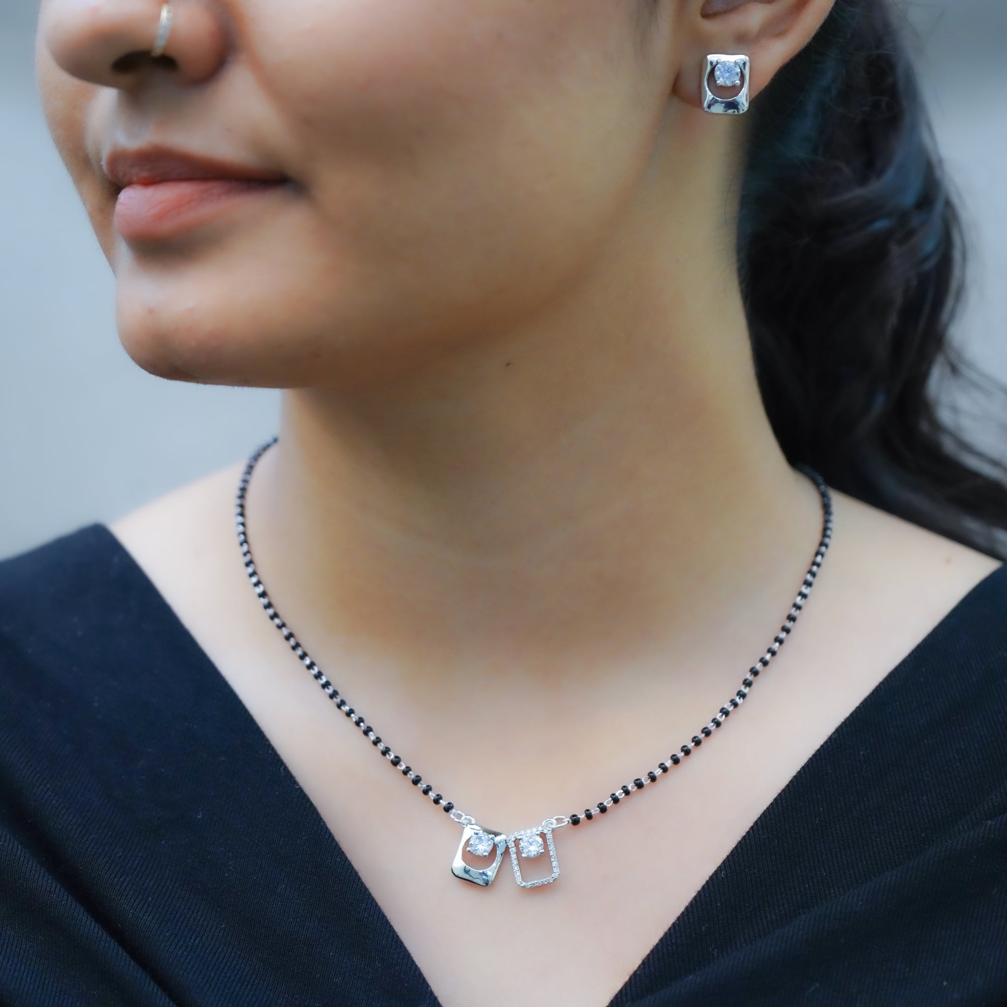 Silver mangalsutra