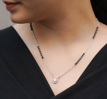 Pure silver round mangalsutra