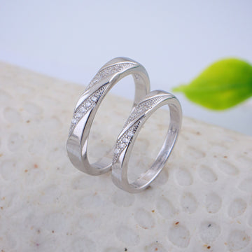 PURE SILVER COUPLE RING
