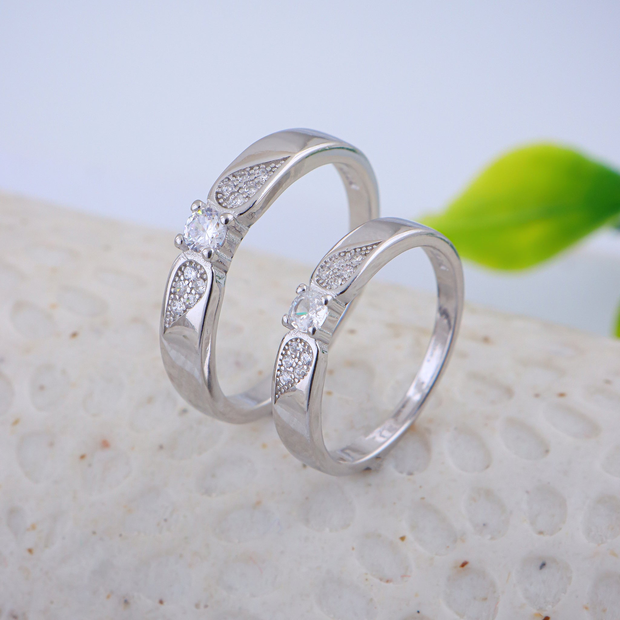 PURE SILVER COUPLE RING