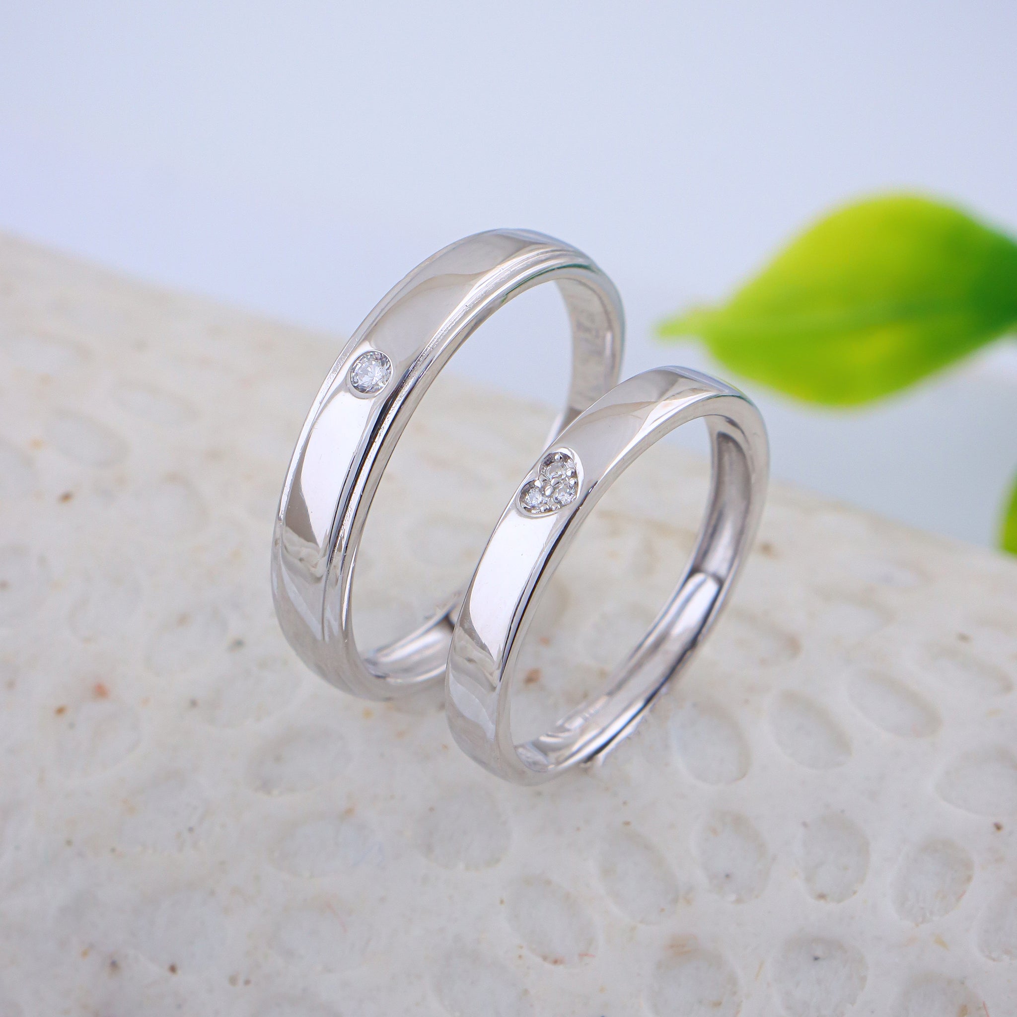 PURE SILVER COUPLE RING
