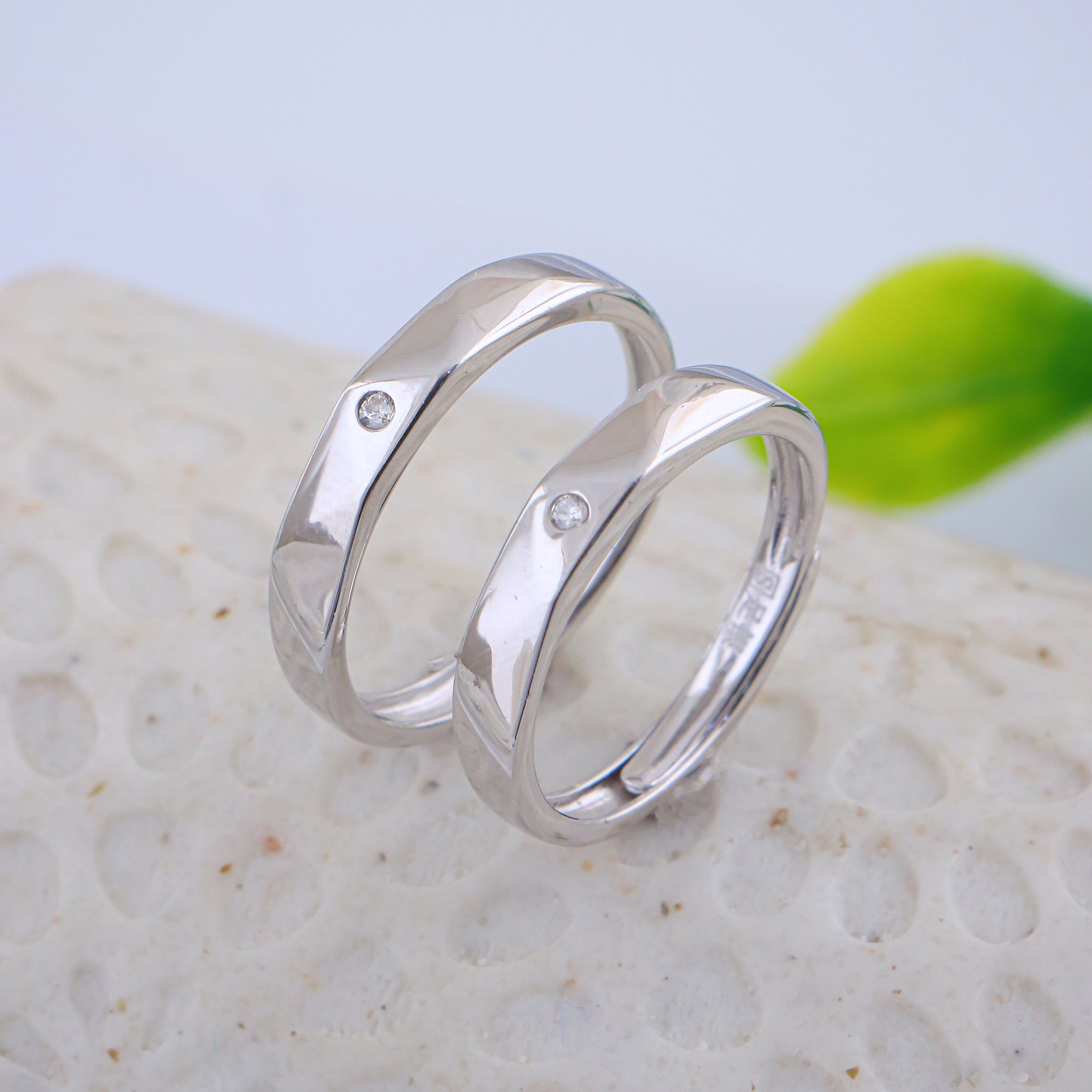 PURE SILVER COUPLE RING