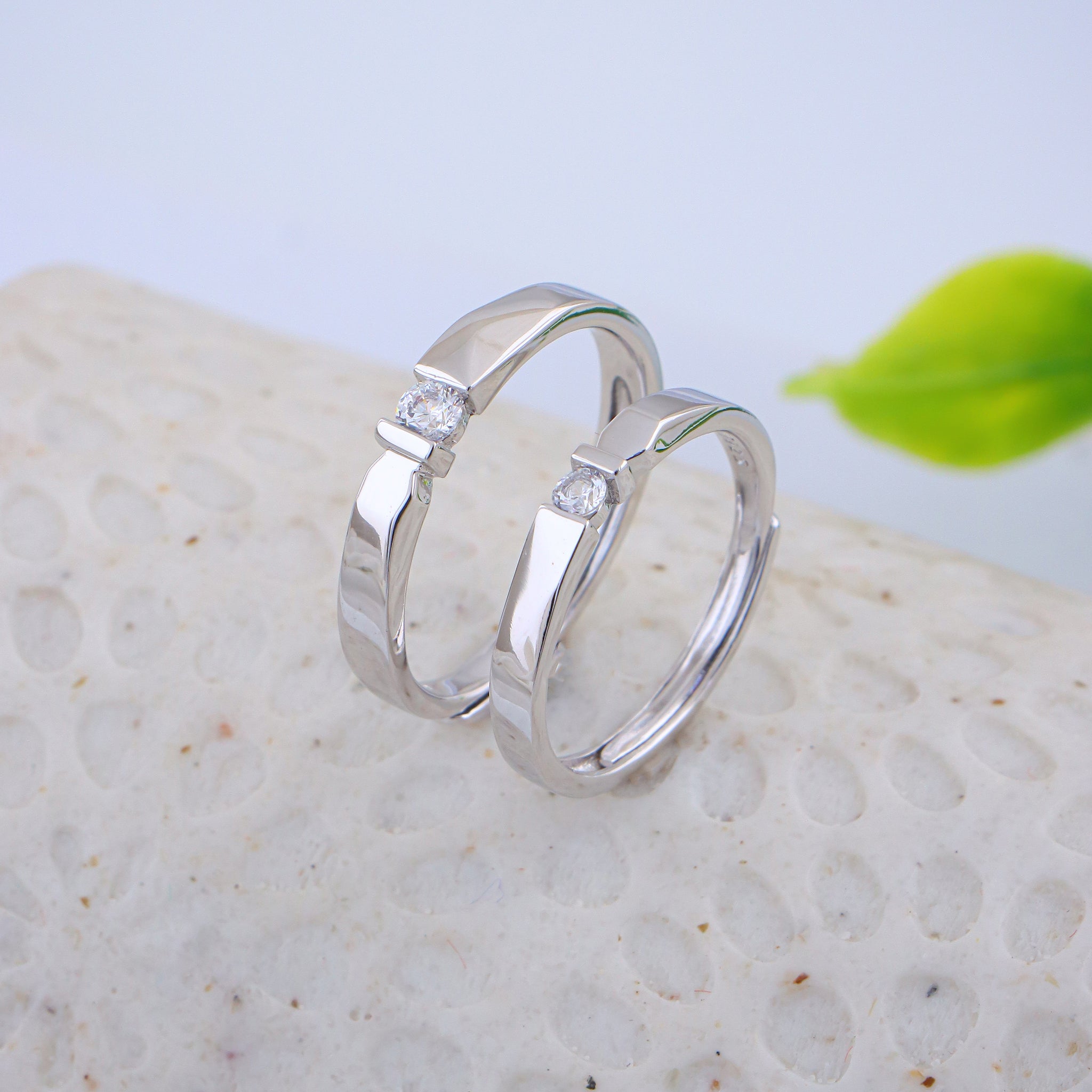 PURE SILVER COUPLE RING