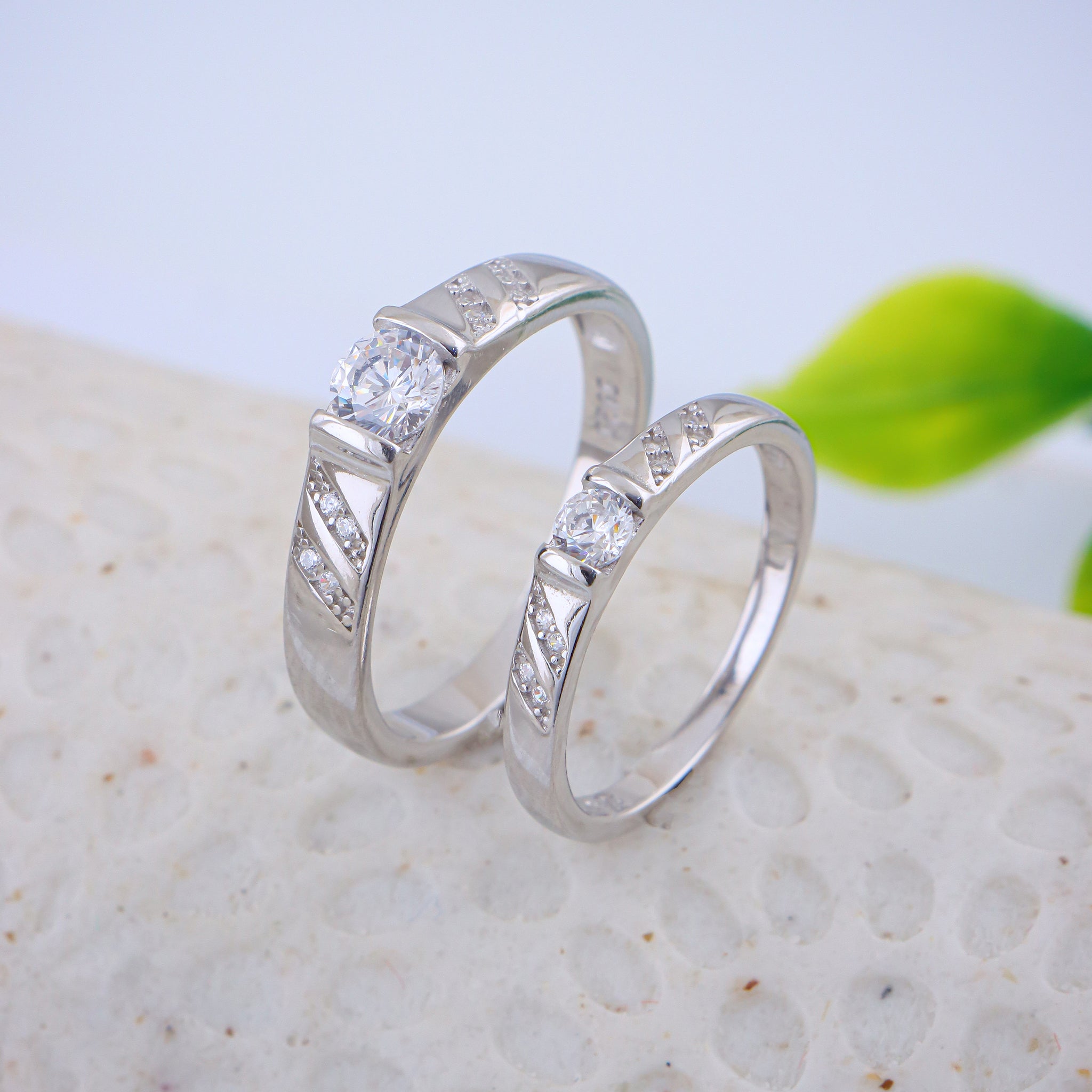 PURE SILVER COUPLE RING