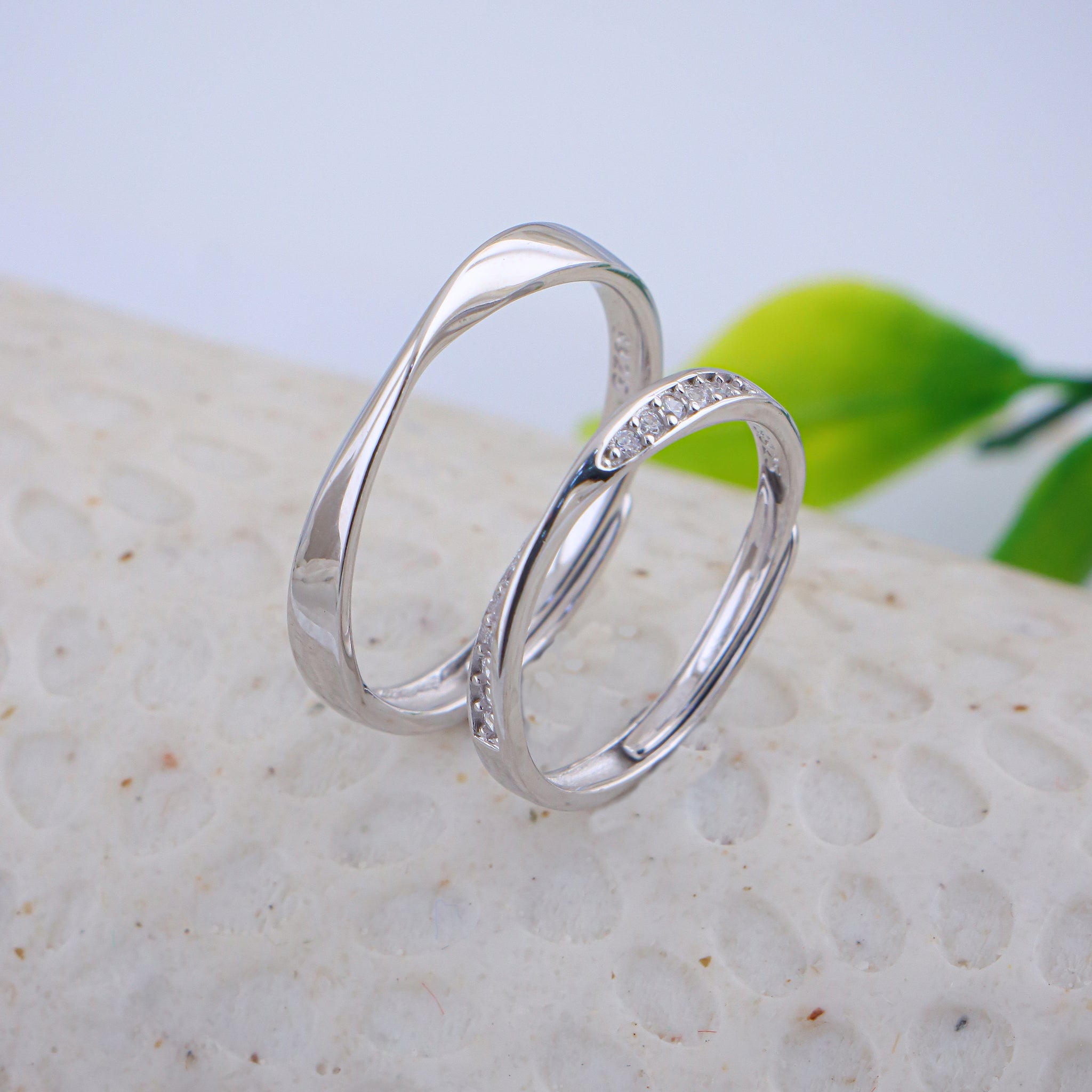 PURE SILVER COUPLE RING