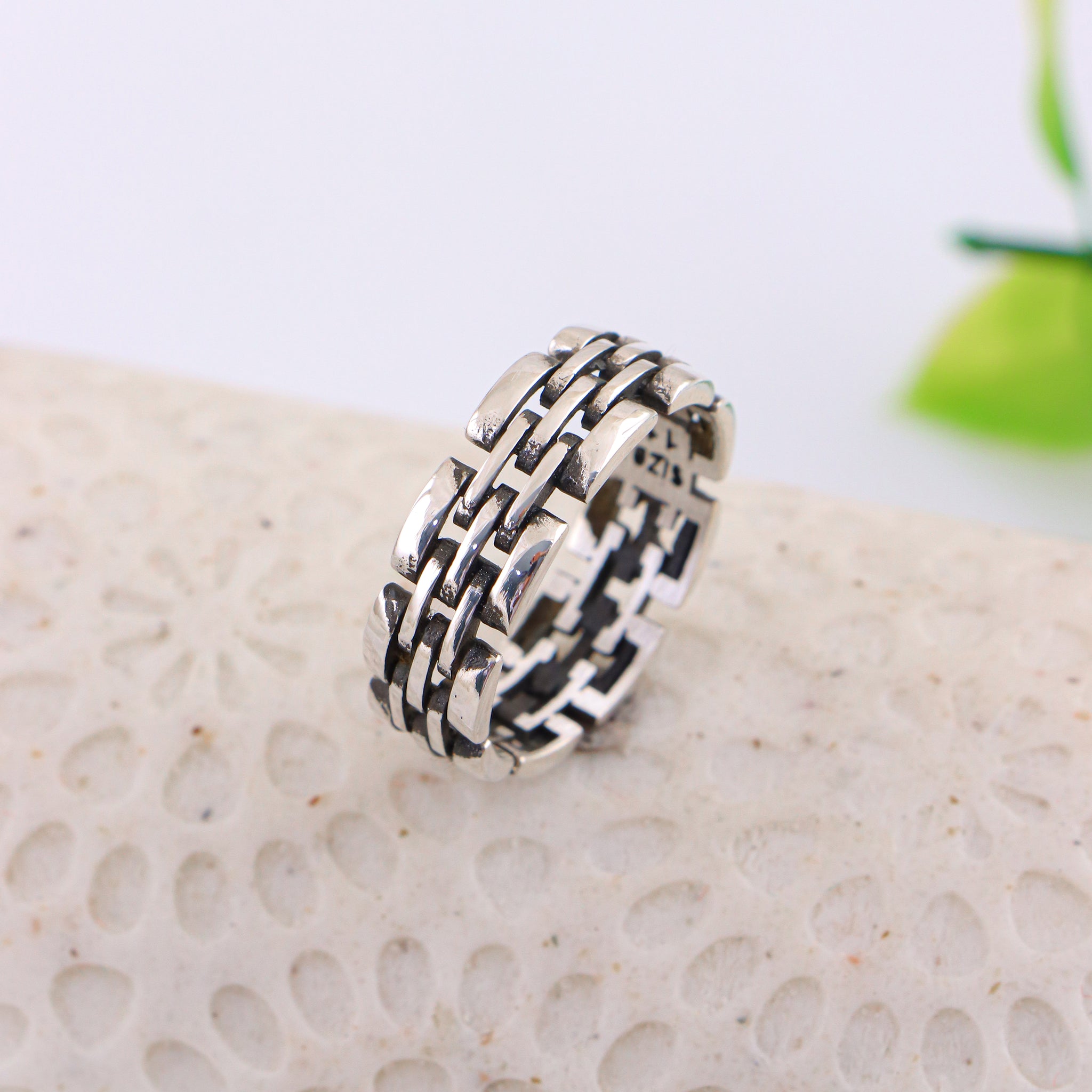 PURE SILVER MENS RING
