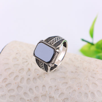 PURE SILVER MENS RING
