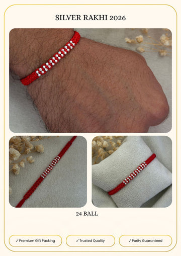 Pure silver rakhi