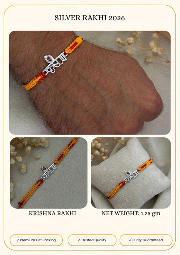 Pure silver rakhi