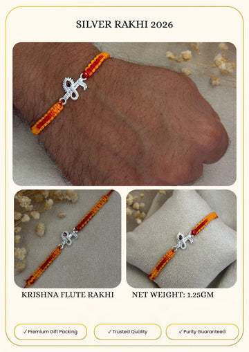 Pure silver rakhi