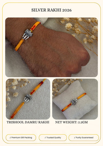 Pure silver rakhi